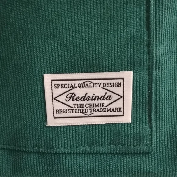 NWOT Redsinda Green Corduroy Tote with Logo Patch 😍 Stunning Forest Green 💚 - Picture 2 of 5